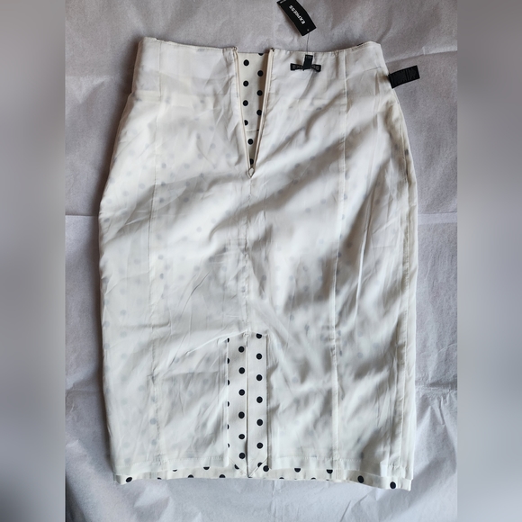 Express  Polka-dot Pencil Skirt off white black dots size 6 NWT - Picture 3 of 15